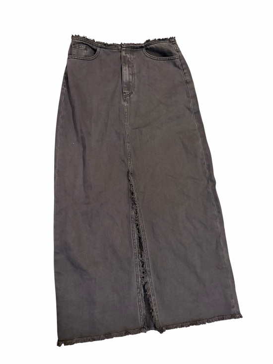 MIOU MUSE Dresses & Skirts - MIOU MUSE washed denim maxi skirt in gray . Frayed hem and waist